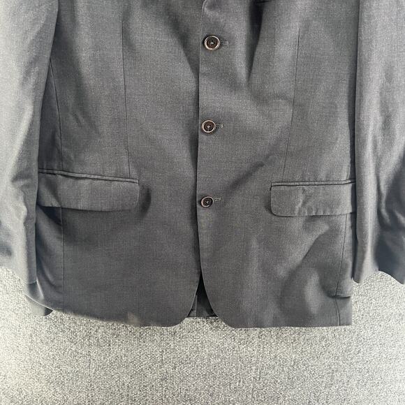 Brooks Brothers Blazer Mens 39R Gray Wool Button Front Shoulder Pads Sports Coat - Picture 4 of 12